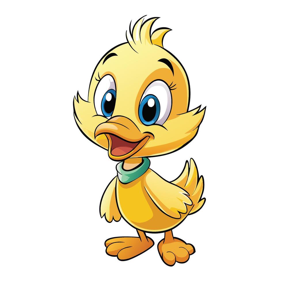 Little duck with happy face vector
