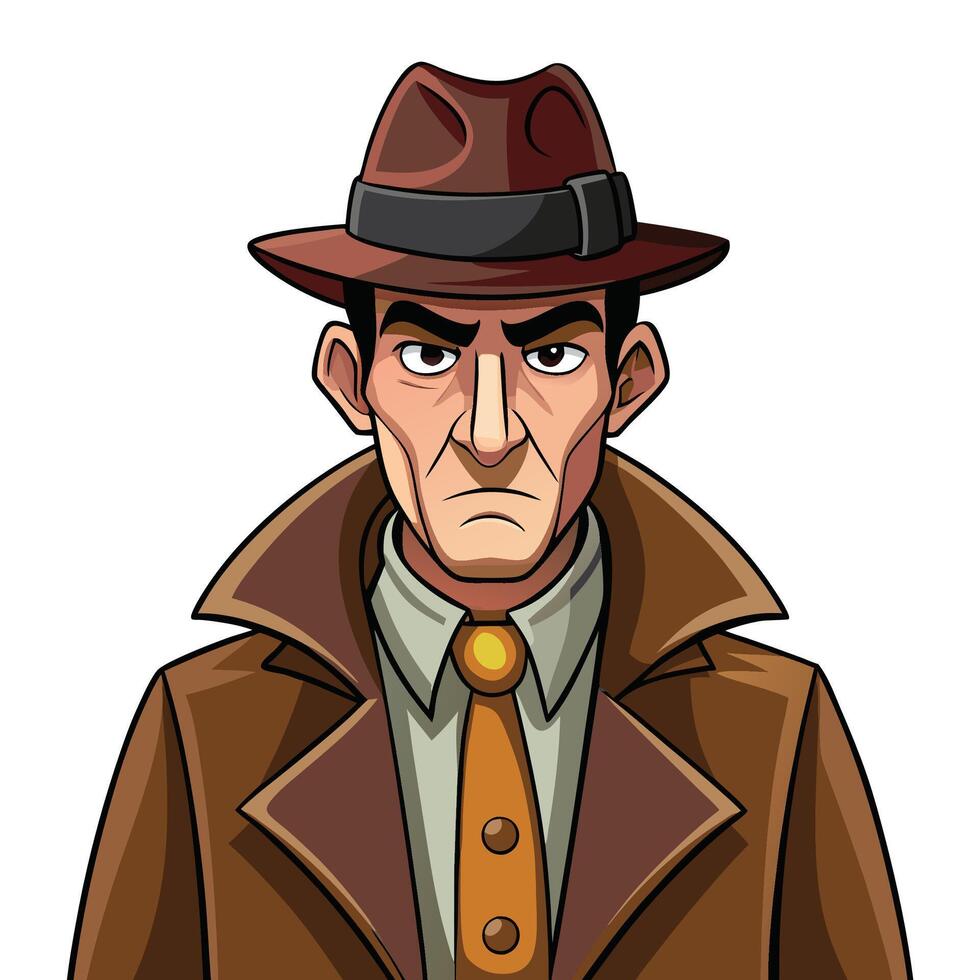 Cartoon private detective. vector