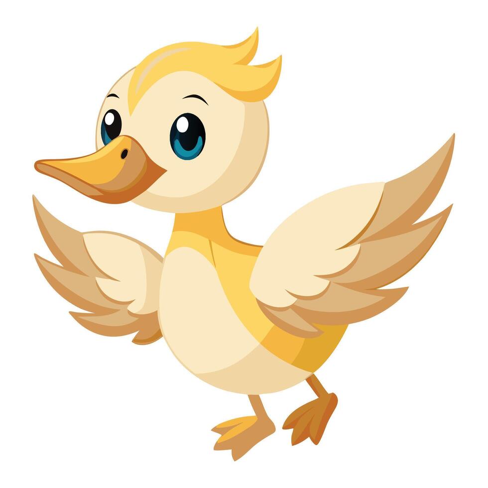 Cute Duck flying vector