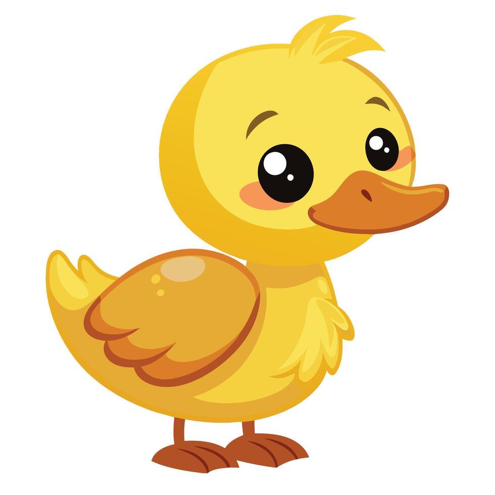 Baby Duck Cartoon Colored Clipart Illustration vector