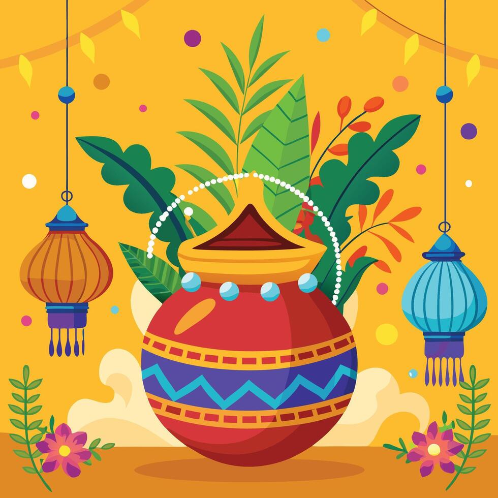Elegant religious Krishna Janmashtami background vector