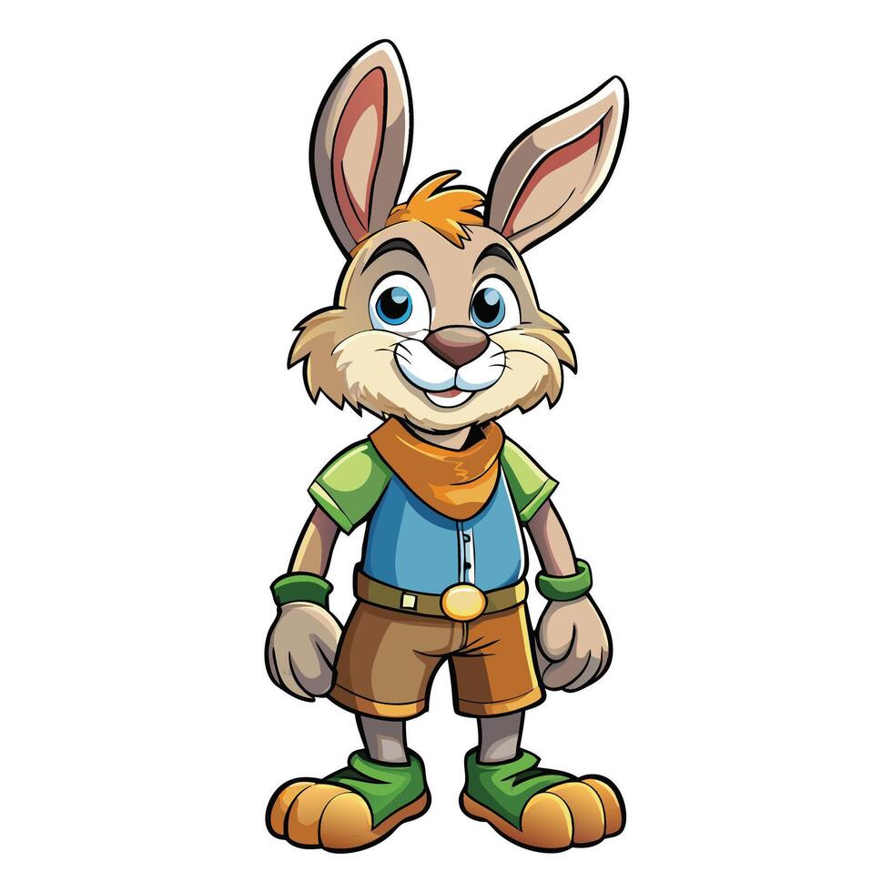 Cute rabbit in nice costume vector