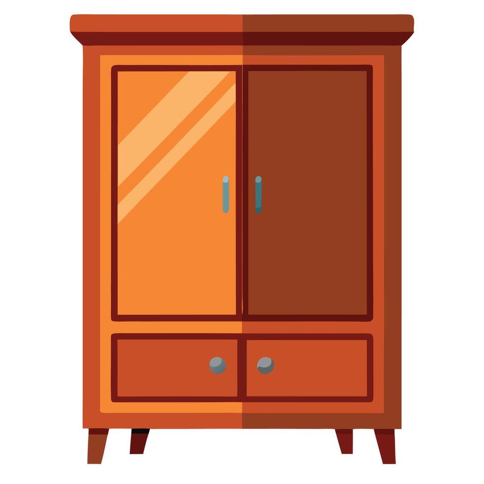 Three drawer cabinet for interior design vector