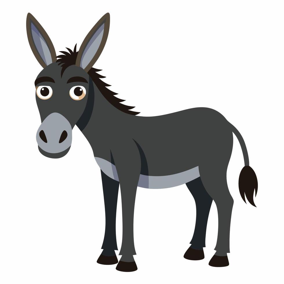 Donkey cartoon on white background vector