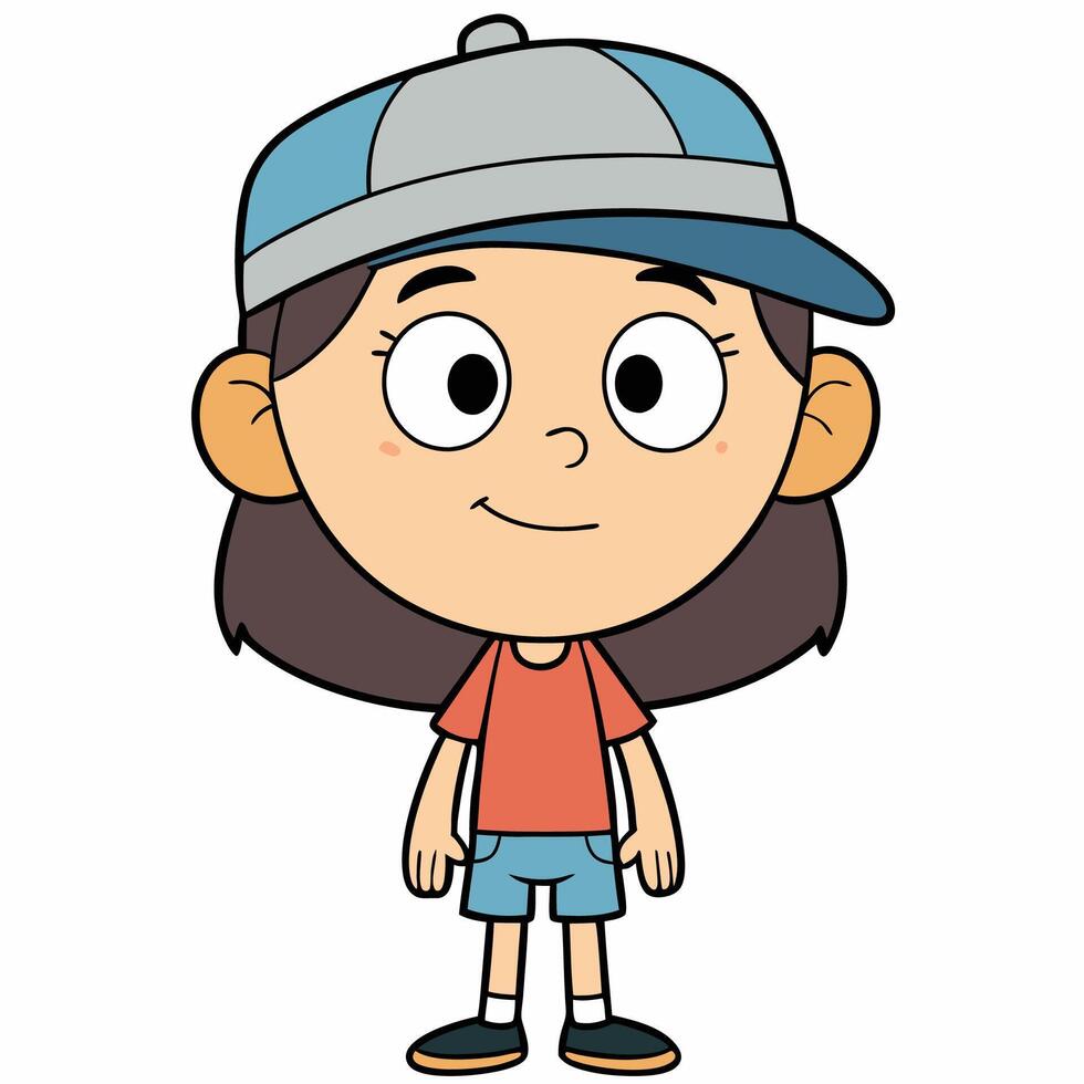 Cute girl with Hat vector