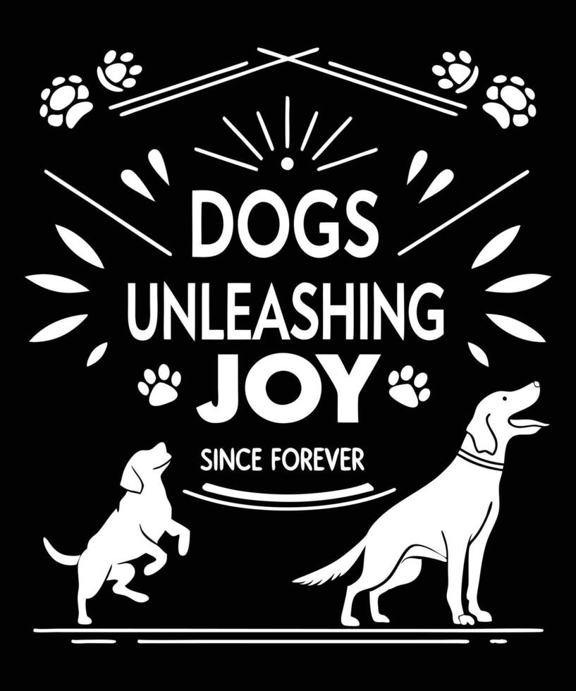 dog unleashing joyDog T Shirt Design vector