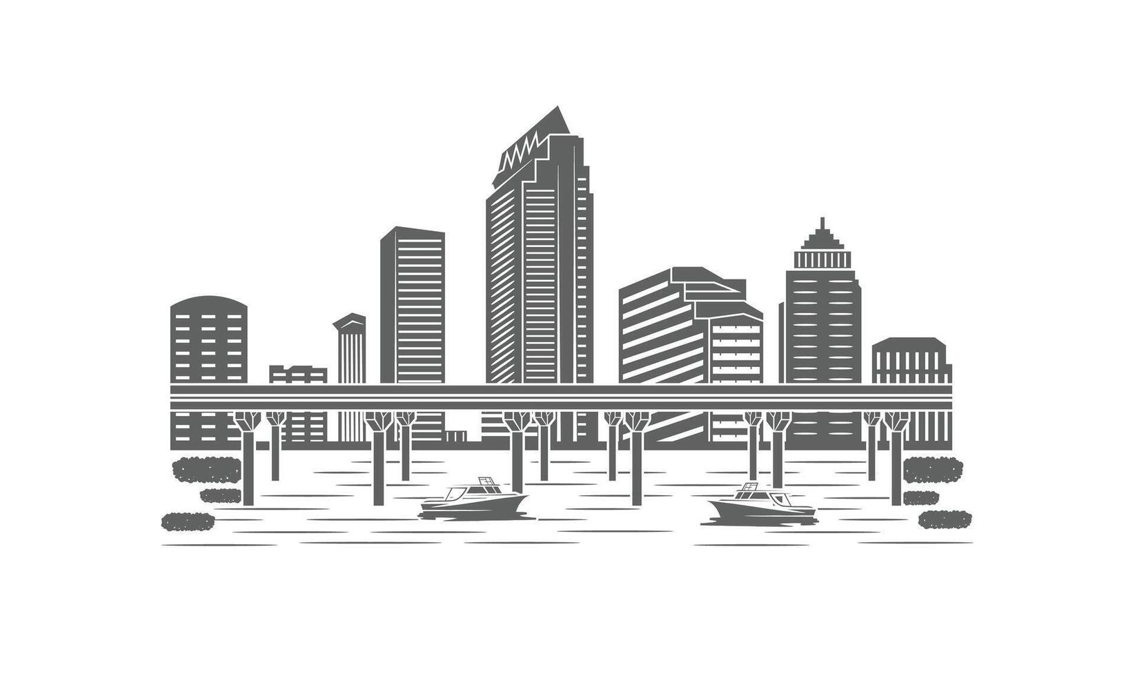 Tampa Bay city skyline. vector