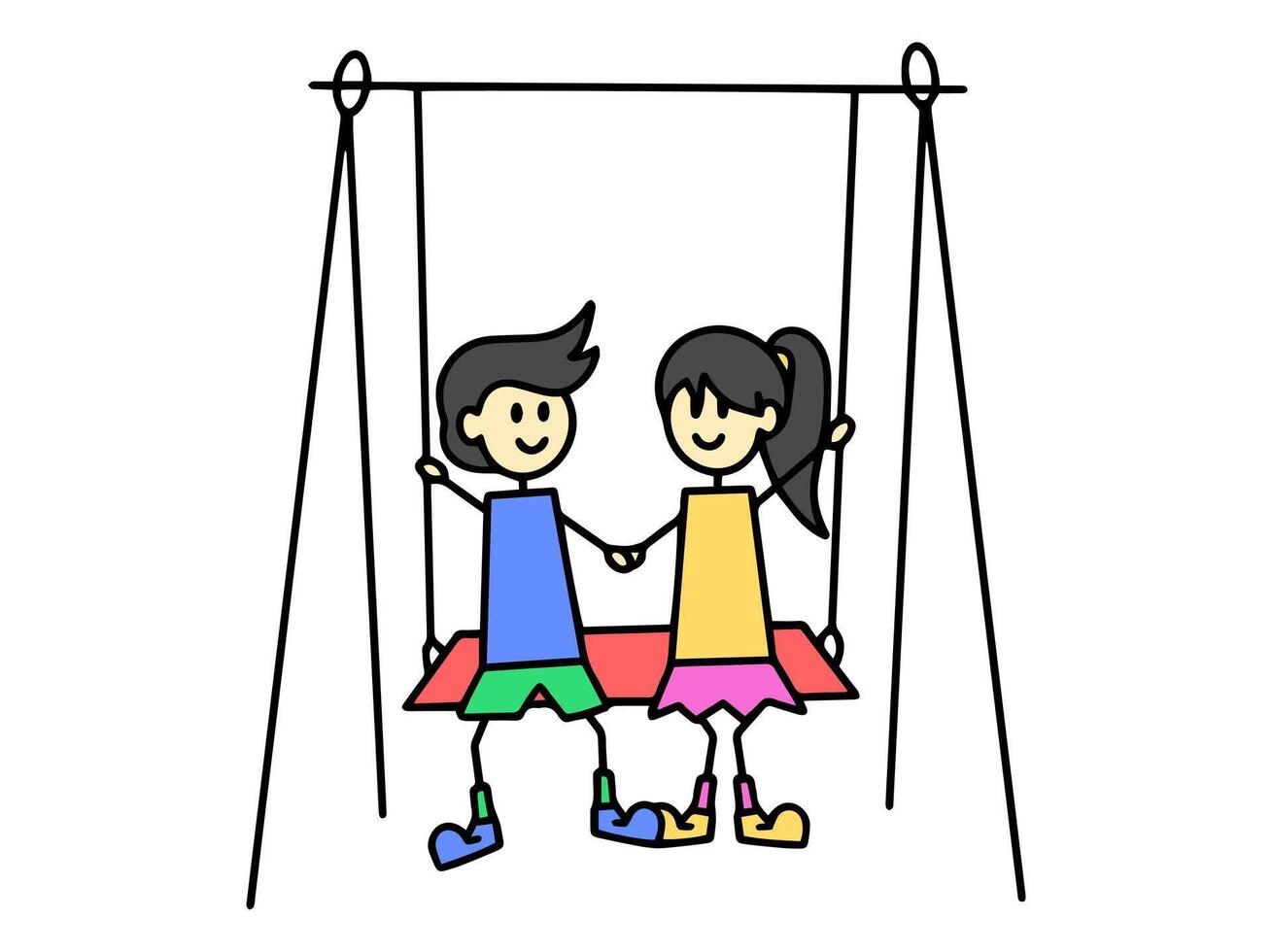Couple Playing Swing Valentines Day vector