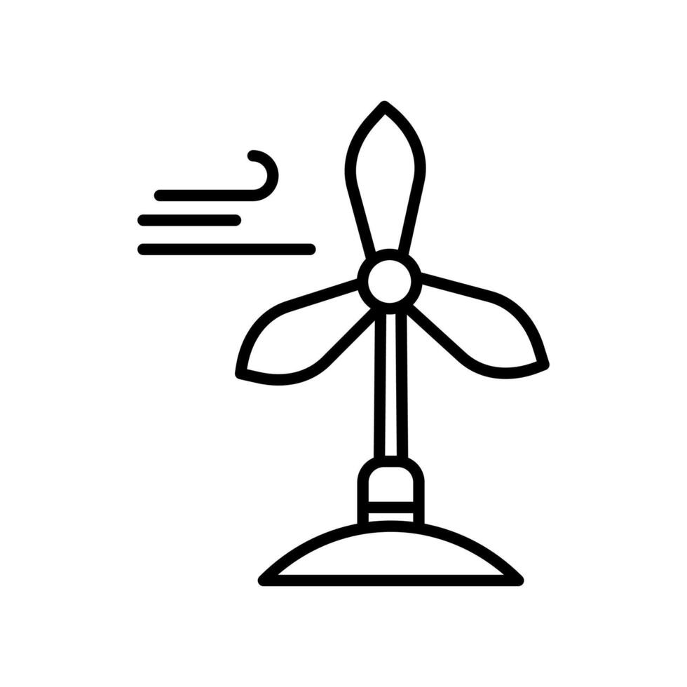 Wind power plant linear icon. Customizable alternative energy industry line illustration. Power plants. Wind turbine design outline isolated. Editable stroke vector