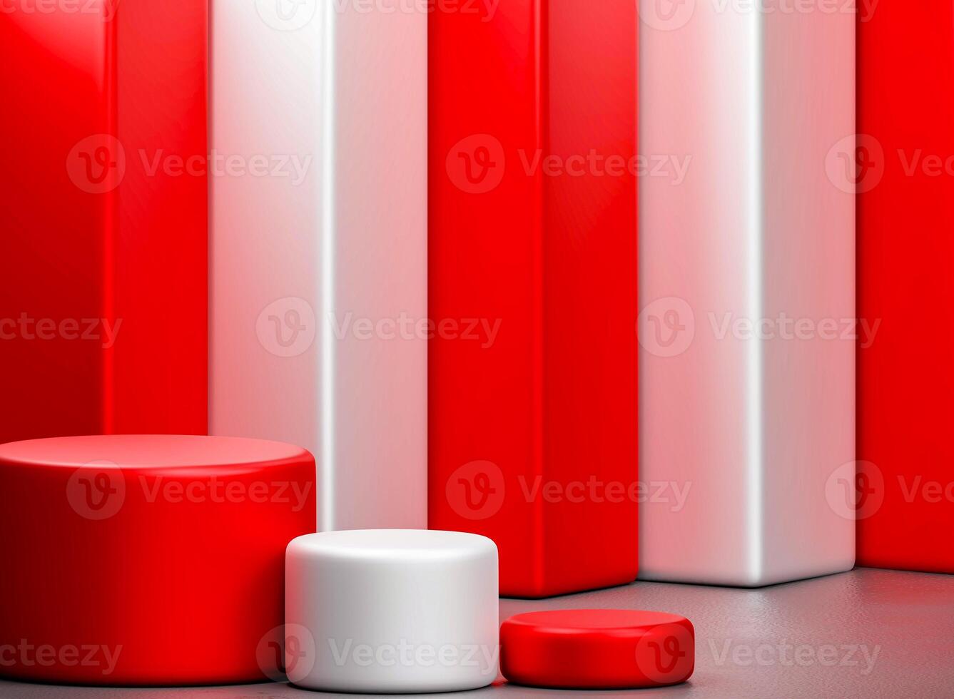 Red and white circle podium photo