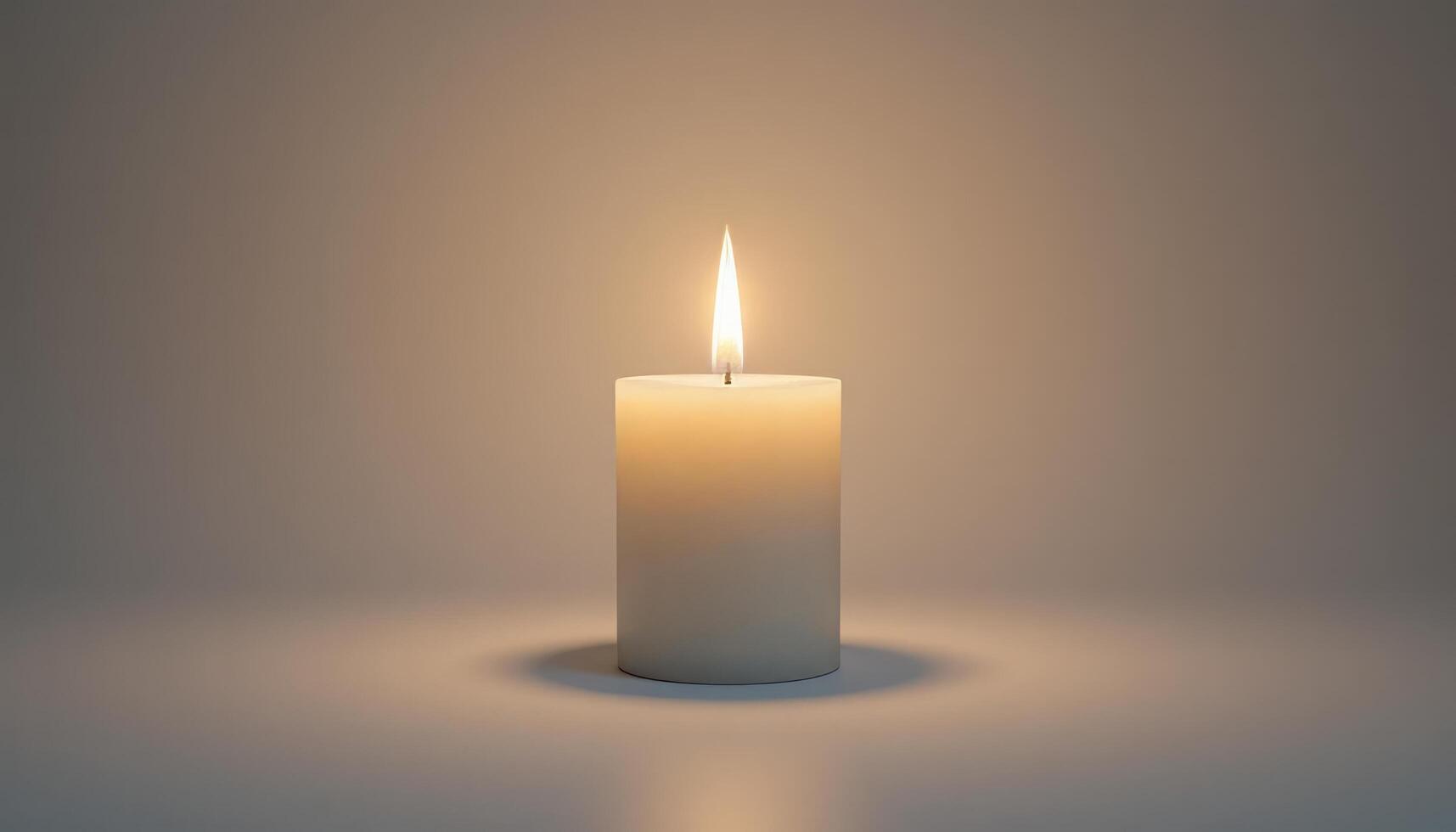A Single Lit Candle in a Serene Setting. A Symbol of Hope, Remembrance, and Tranquility photo