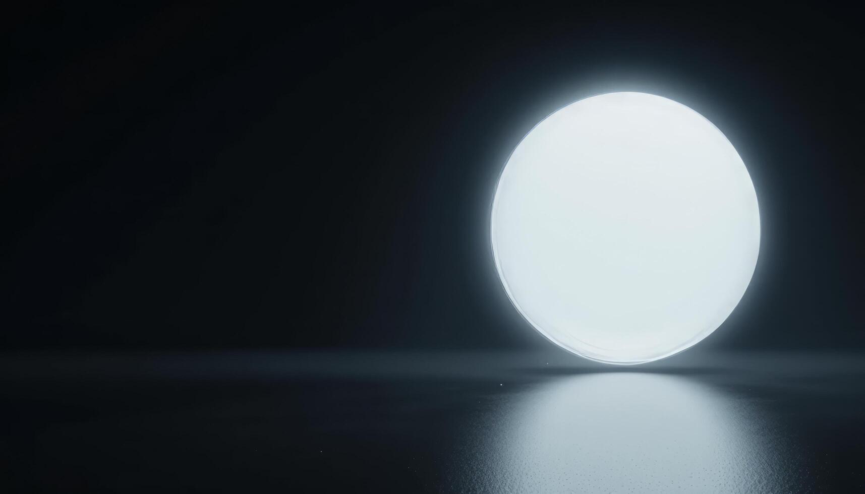 Glowing Orb in Dark Enigma. A Study in Light and Shadow Minimalist Abstract Photography photo