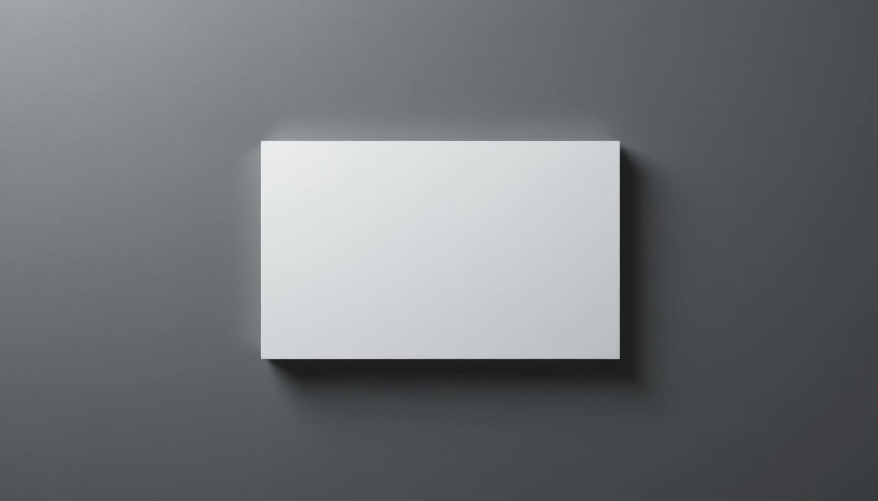 Blank White Canvas on Gray Background Minimalist Mockup Design for Artwork Presentation photo