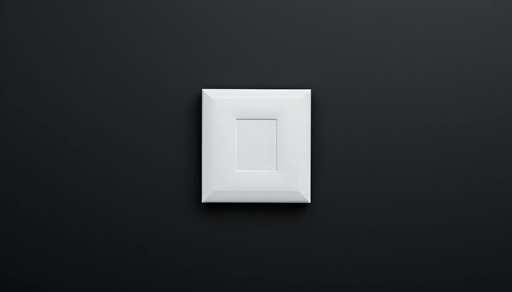 White Square Frame on Dark Background A Minimalist Mockup for Design Presentation photo