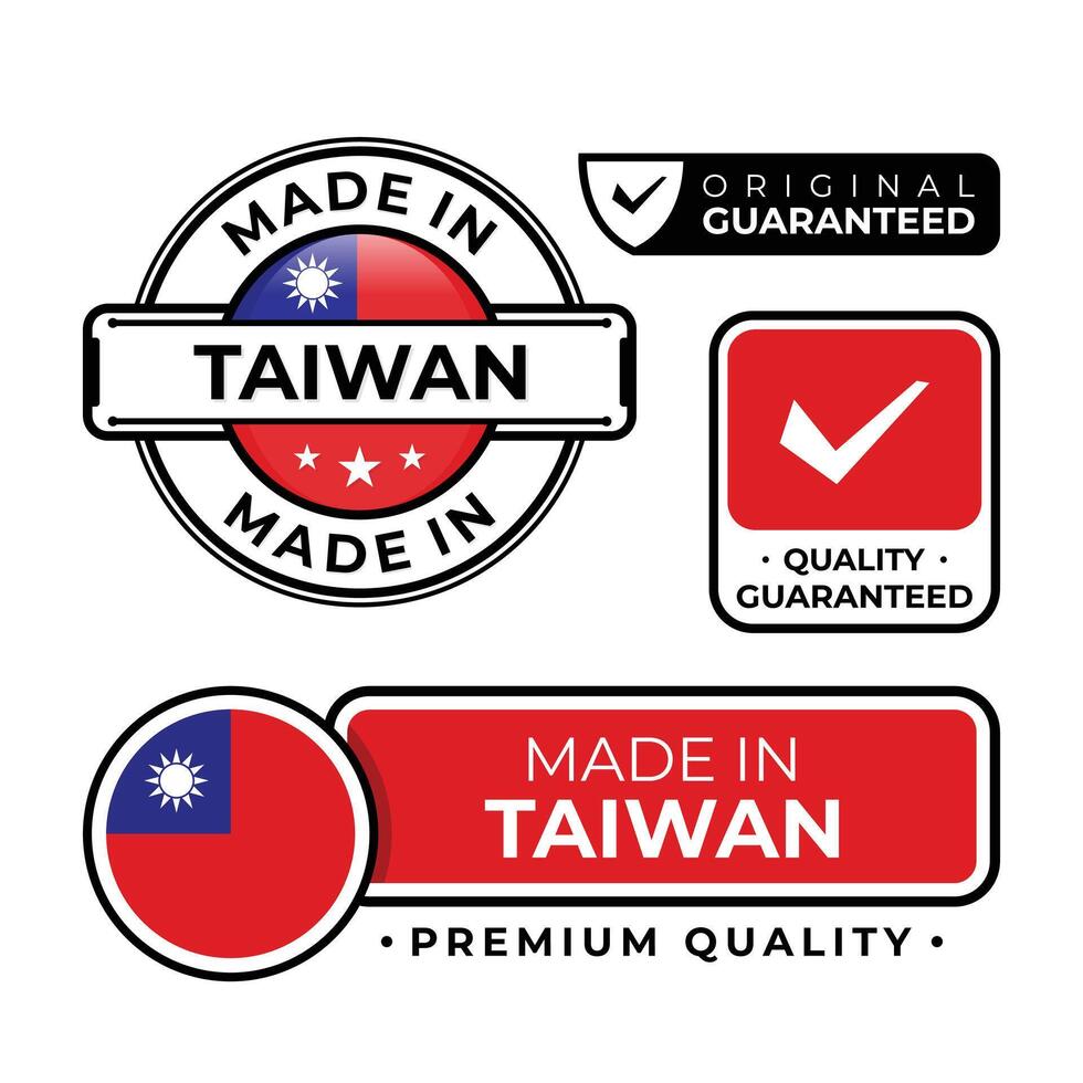 Badge bundle made in Taiwan label icon emblem isolated on white background vector