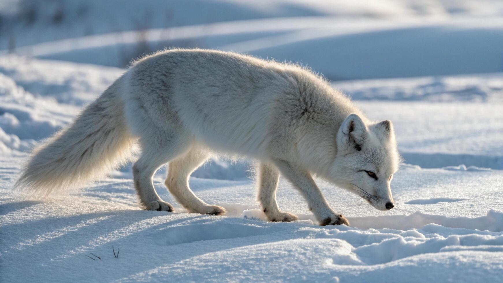 An arctic fox with its nose twitching photo