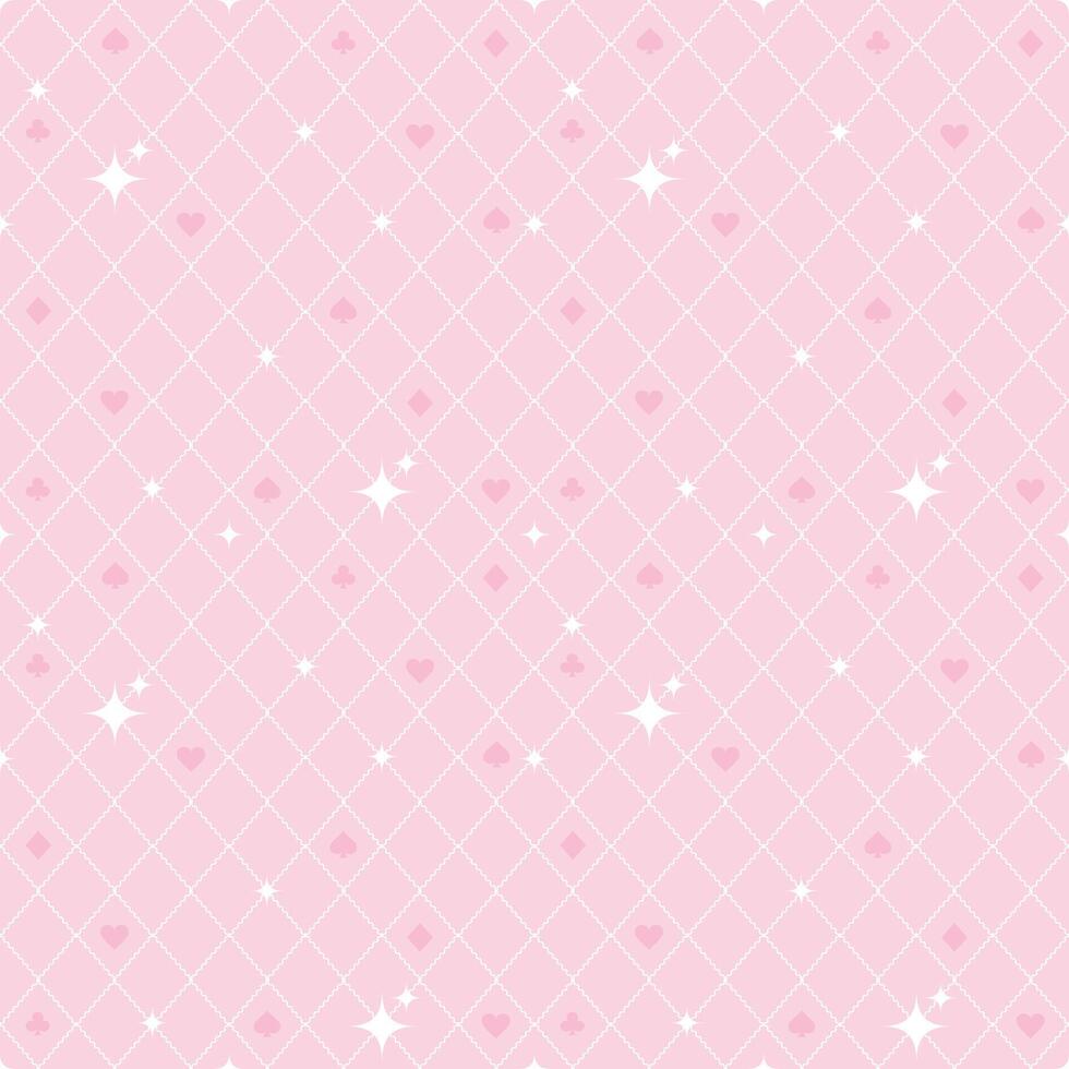 Seamless pattern with cards icon on a pink background vector