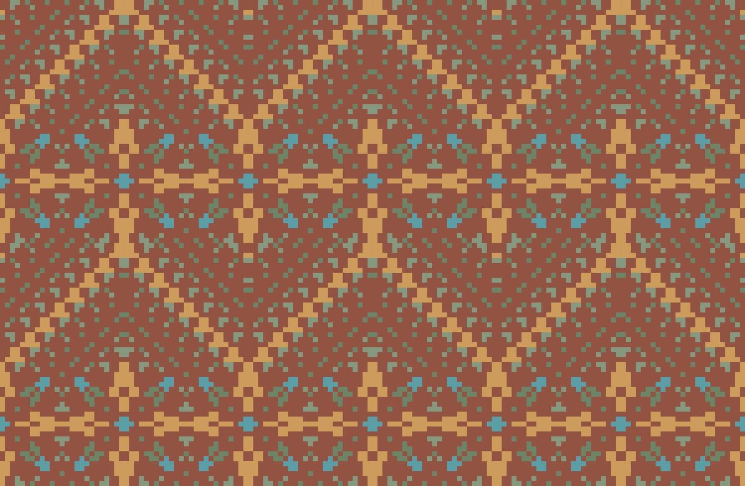 Ethnic Fabric Pixel Korea Traditional Patternfolk Embroidery, Aztec Geometric Ornament Print. Design for Carpet, Wallpaper, Clothing, Wrapping, Fabric vector