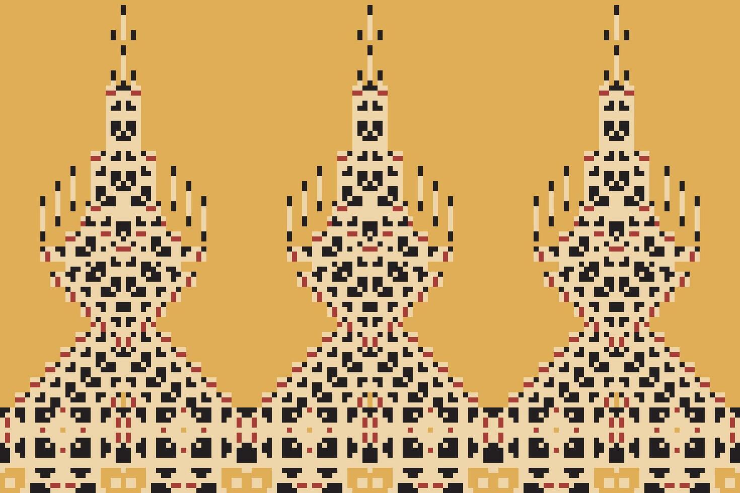 Classic Ikat Kurti Patternfolk Embroidery, Aztec Geometric Ornament Print. Design for Carpet, Wallpaper, Clothing, Wrapping, Fabric vector