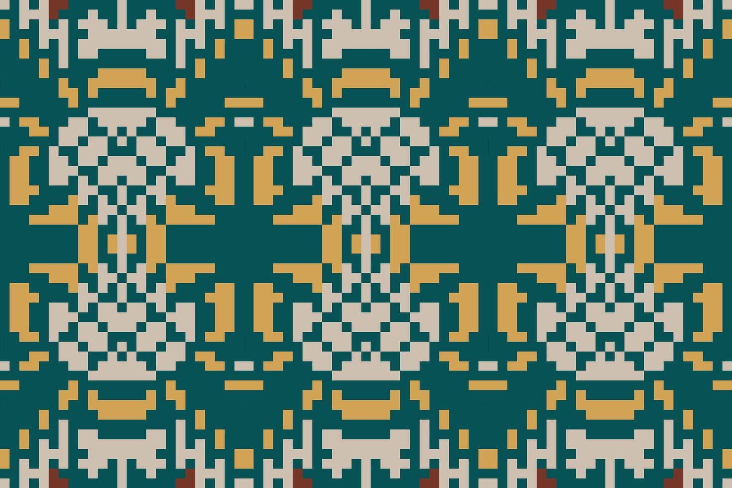 Traditional Thai Art Seamless Abstract Geometric Patternfolk Embroidery, Aztec Geometric Ornament Print. Design for Carpet, Wallpaper, Clothing, Wrapping, Fabric vector