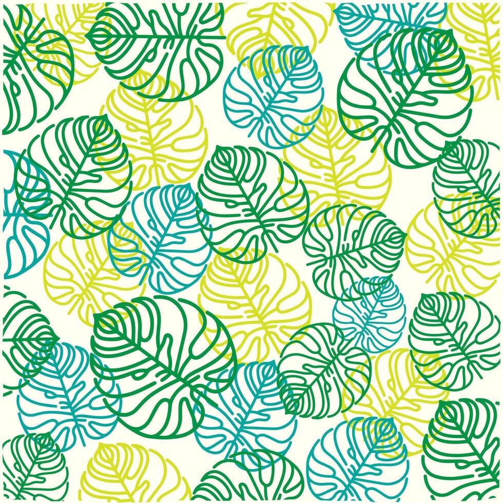 monstera leaf pattern background design graphic illustration vector