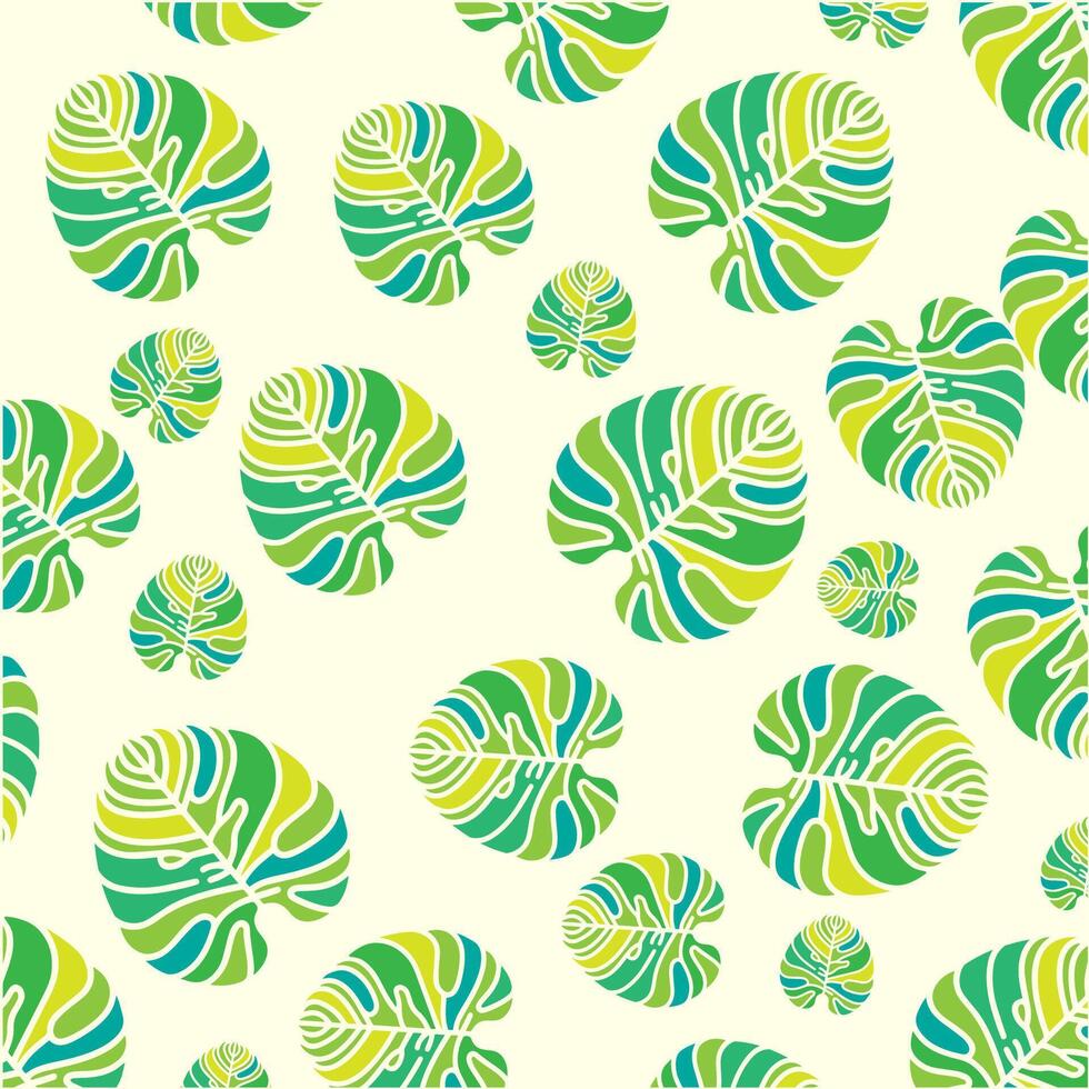 monstera leaf pattern background graphic illustration vector