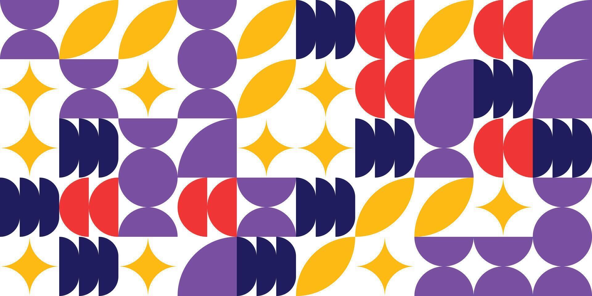 Abstract colorful Bauhaus geometric pattern background, art design. vector