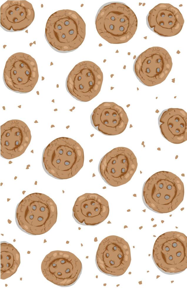 Chocolate cake in the shirt button shape vector
