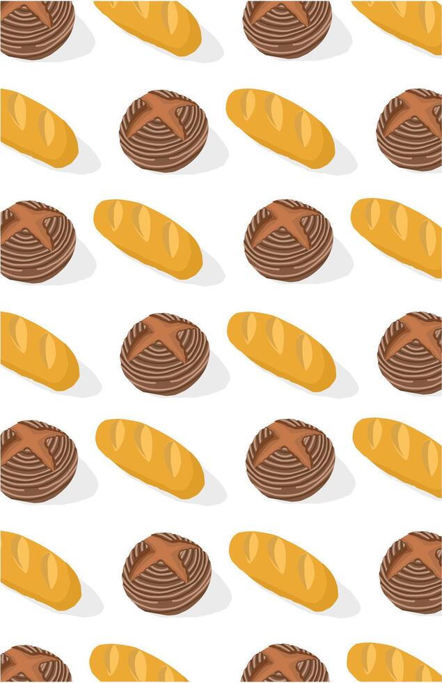 Illustration of baguette and Chocolate ball cake vector