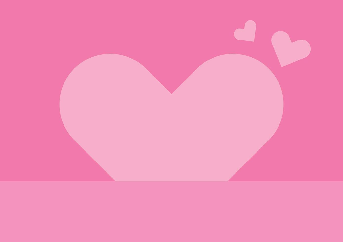 The pink heart on a pastel pink background. Valentine's day concept. vector
