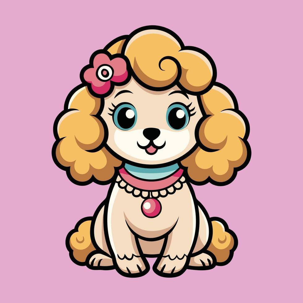 Poodle Glamorous Look vector