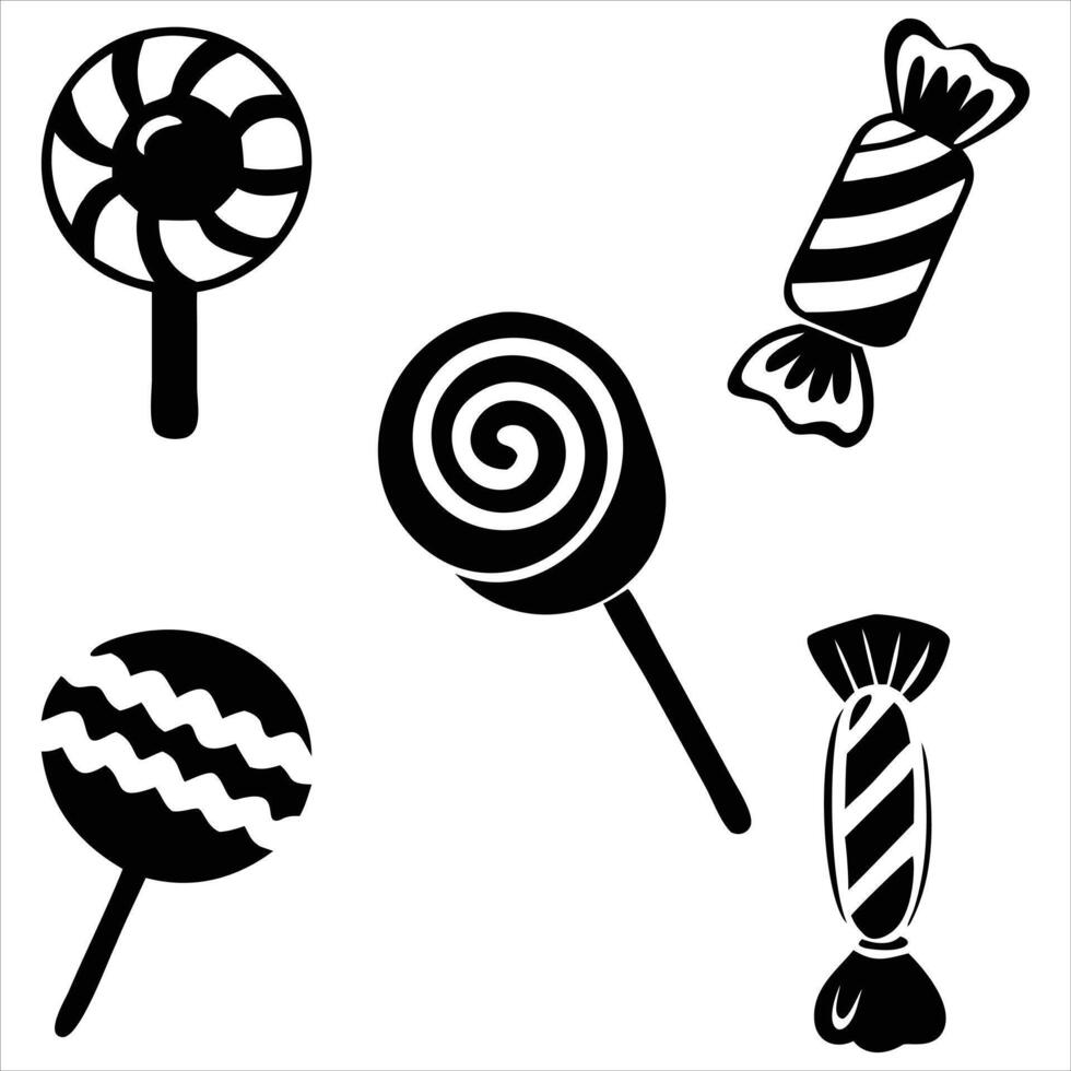 Cute Candy Doodles Hand-Drawn Sweets Collection vector