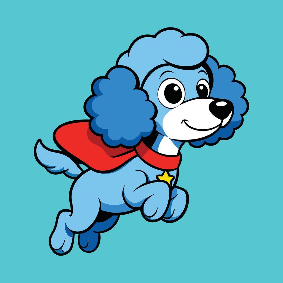Super Poodle Saving the Day from Above vector