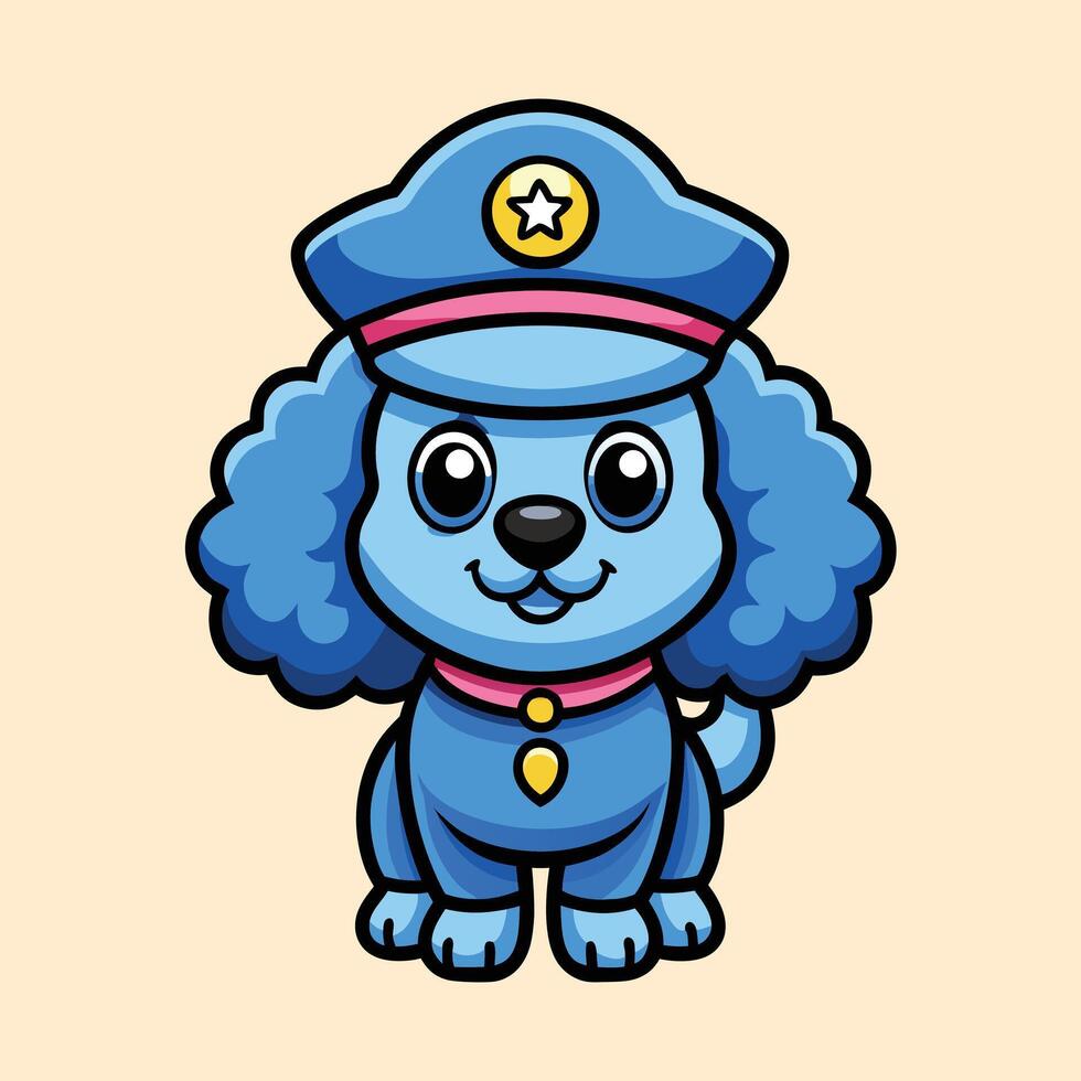 Paw Enforcement Poodle on Duty vector