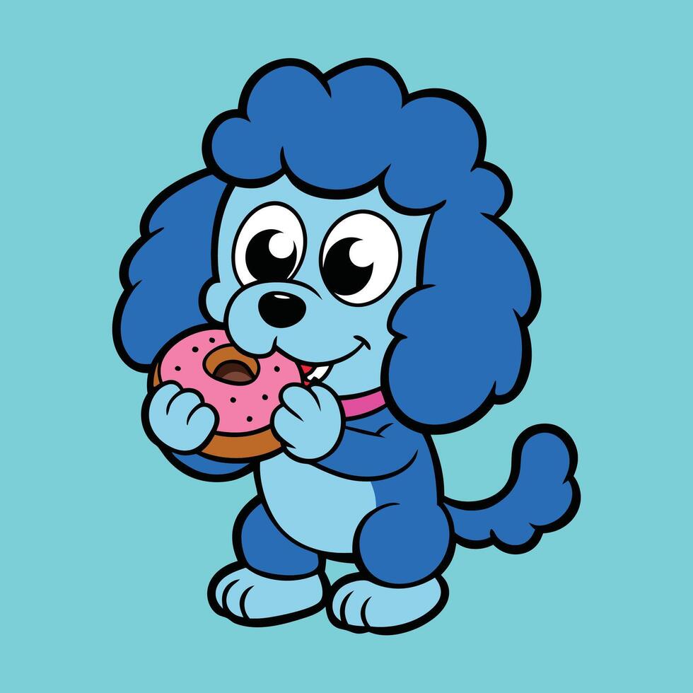 Doughnut Time Poodle Favorite Snack vector
