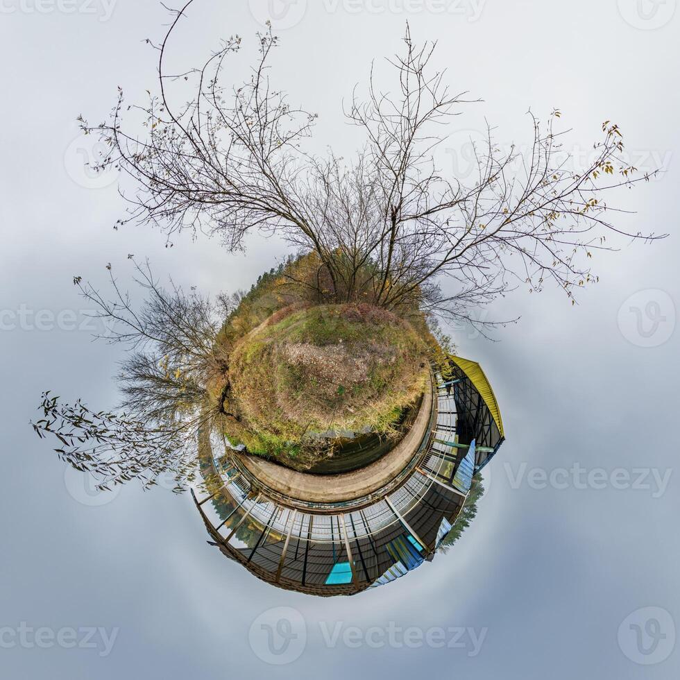 A small planet with a tree in the middle photo