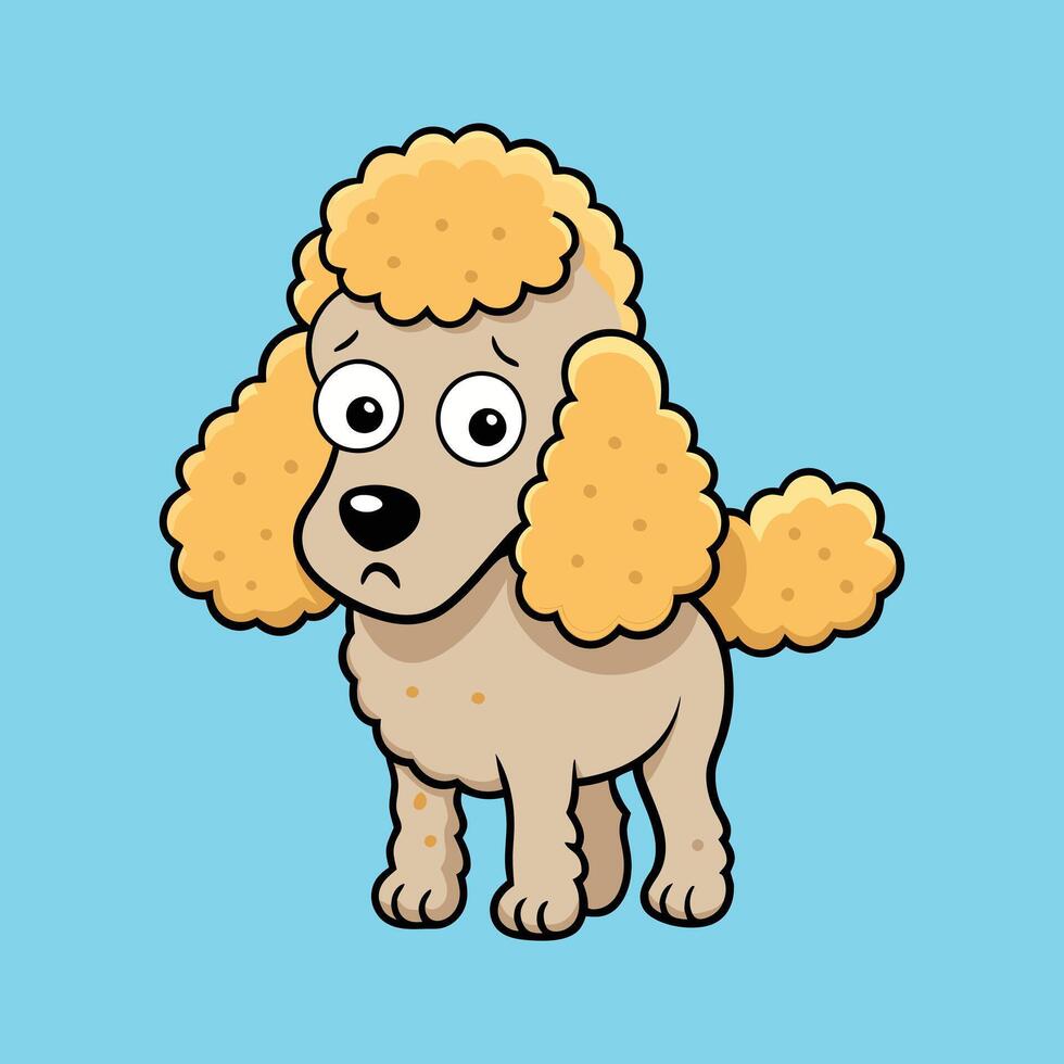 Cute Poodle Sick vector