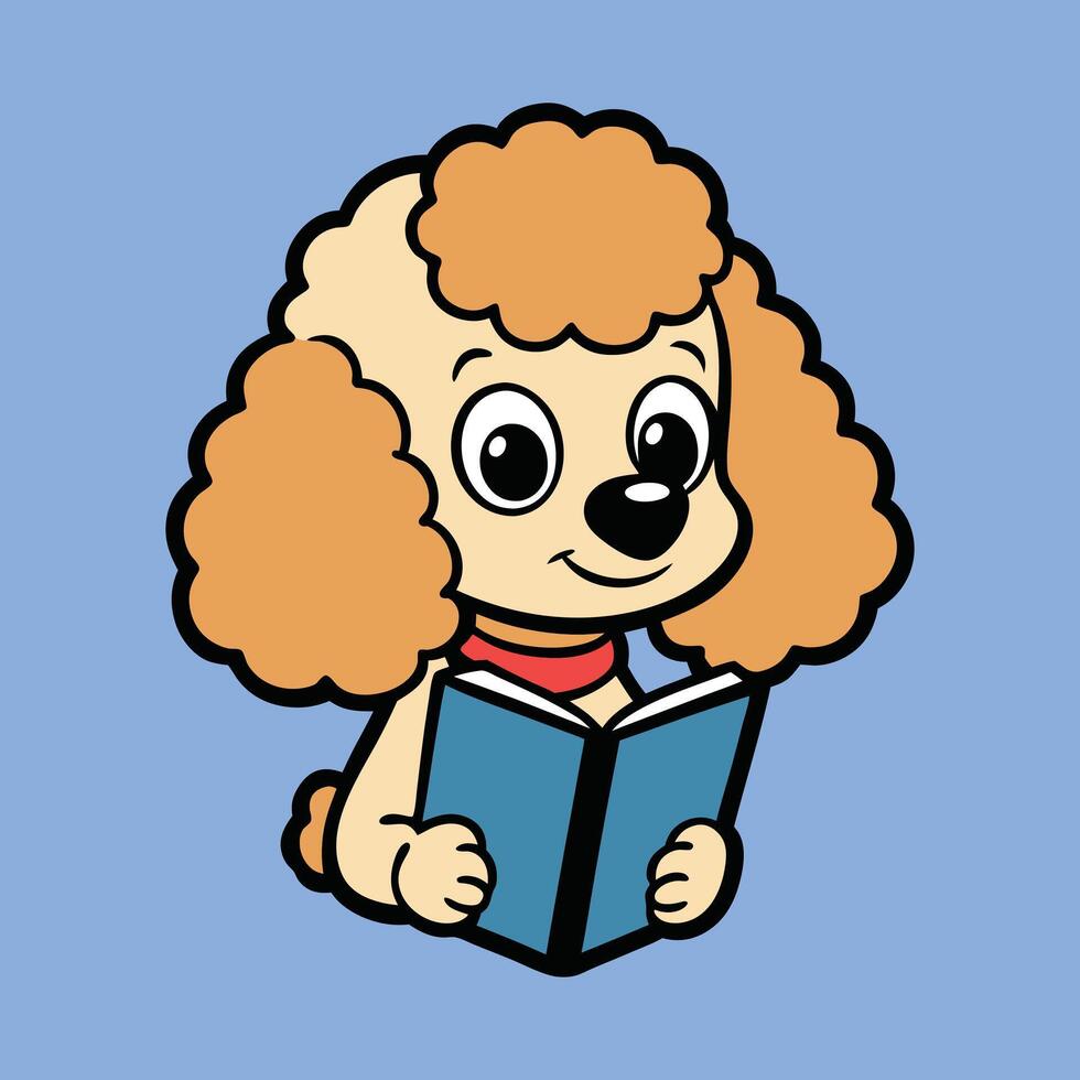 Bookworm Poodle Fluff and Fiction vector