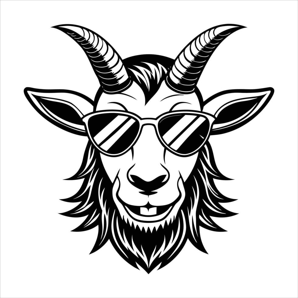 Chillin Goat with Sunglasses vector