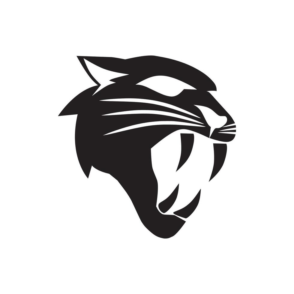 Panther head drawing illustration vector