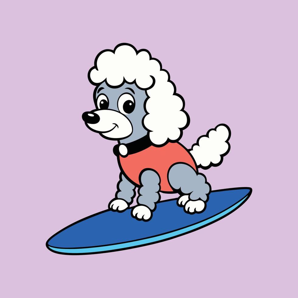 Poodle Surfer Riding the Waves in Style vector