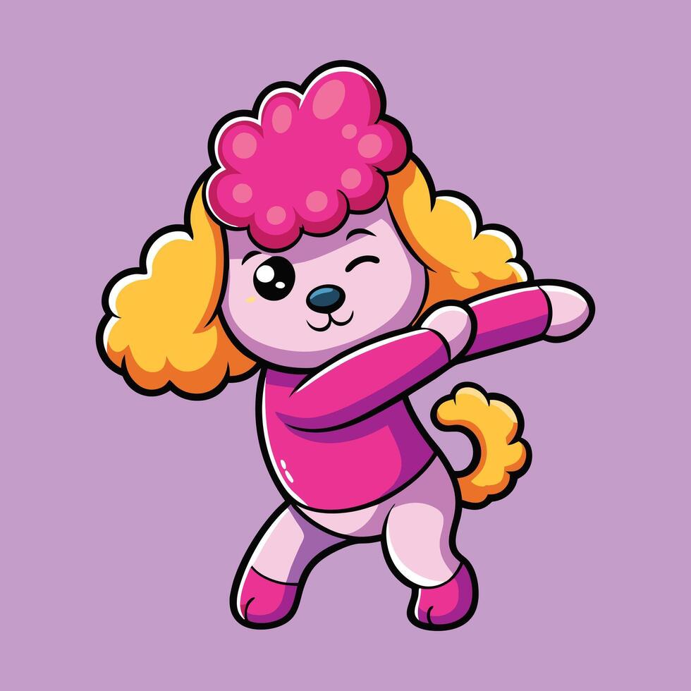 Dabbing in Style Poodle Moves vector