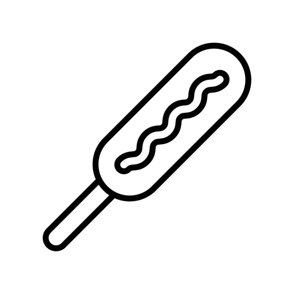 Gourmet Corn Dog with a Perfectly Fried Crunchy Texture on a Stick vector