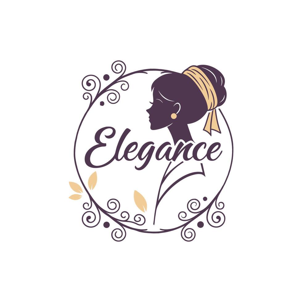 Stylish Haircut Salon Logo Template vector