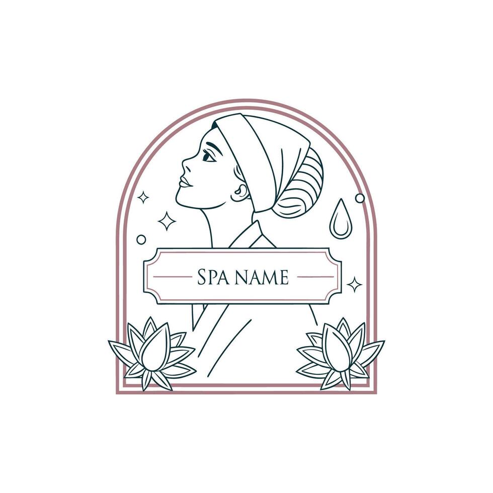 spa logo with woman in a turban vector