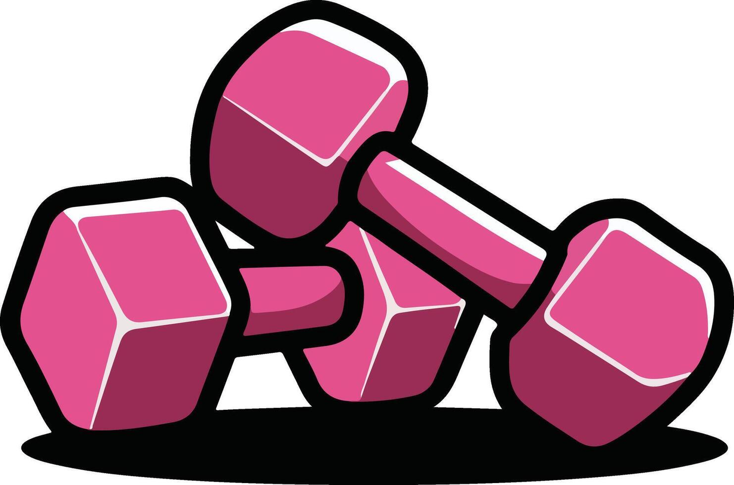 fitness sticker of dumbbell vector