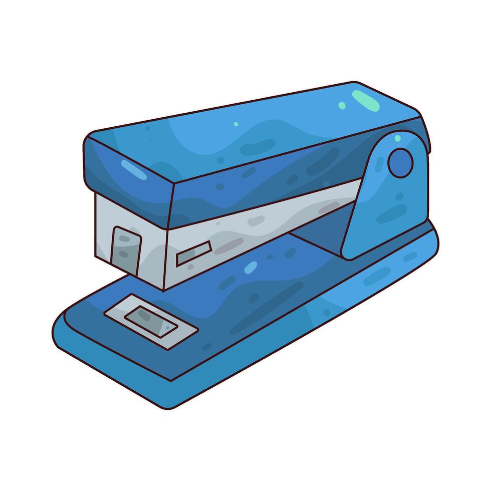 blue stapler illustration vector
