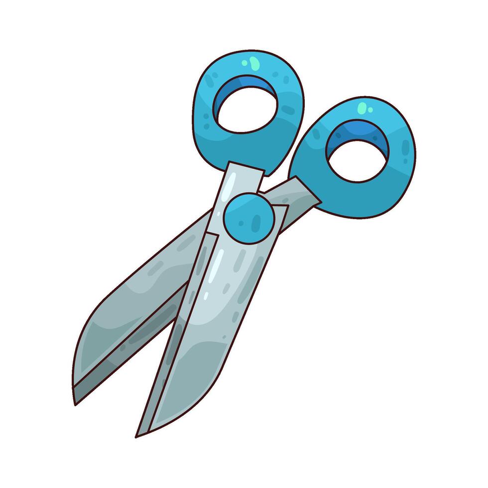 blue scissors illustration vector