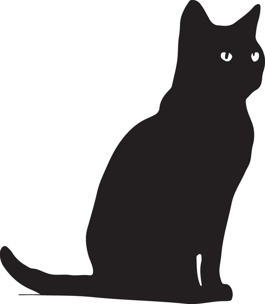 Sleek black cat silhouette vector
