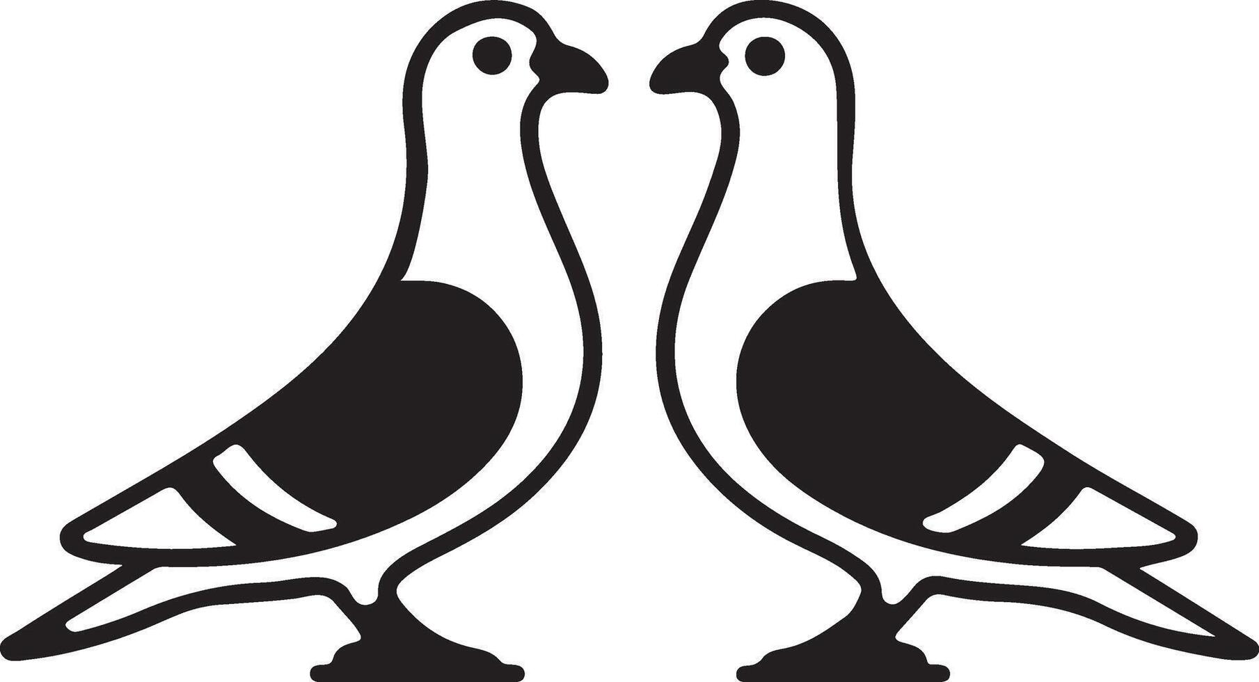 Two simple bird line art vector